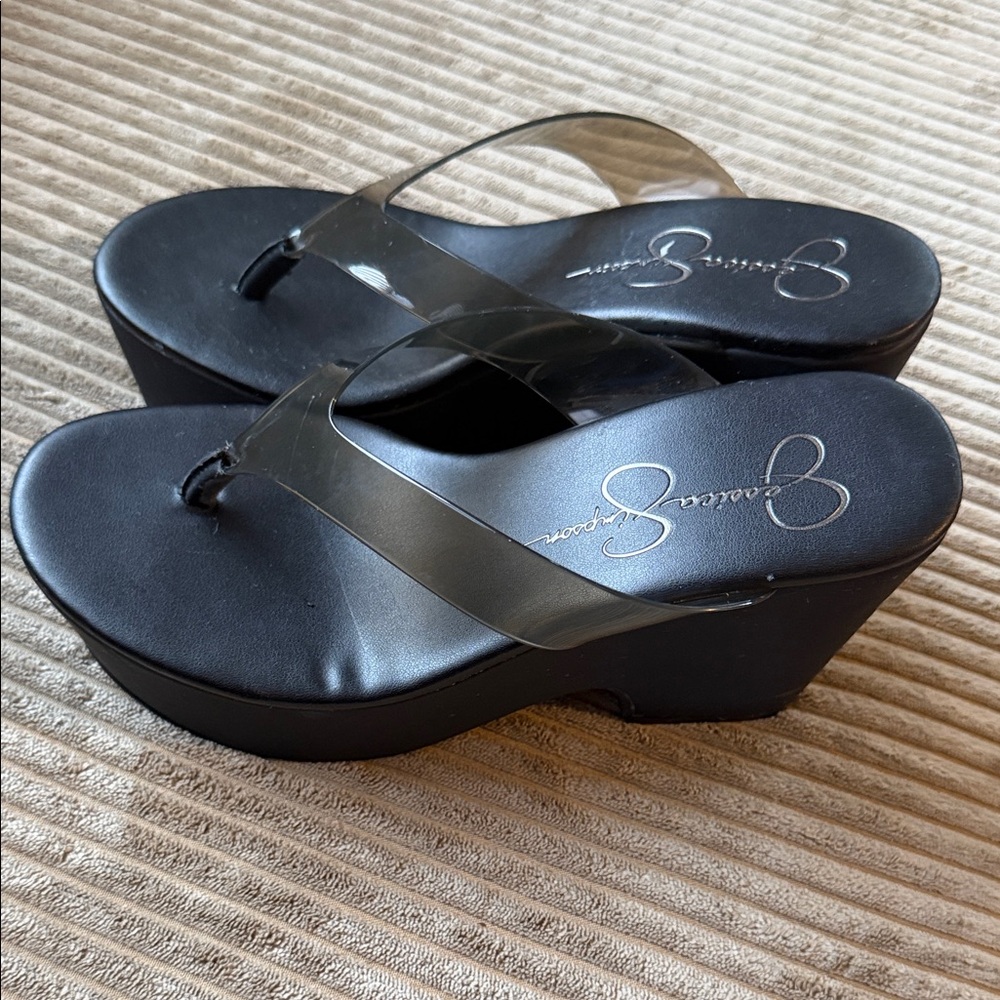 Jessica Simpson Black and Clear Women's Sandals - Picture 2 of 10